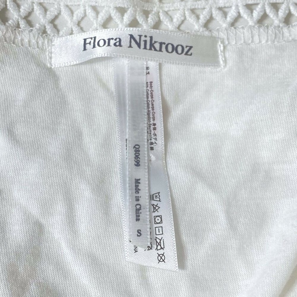 NWT Flora Nikrooz Womens Edie Cotton Lace Knit Short Wrap Robe S White MSRP $88 - Picture 5 of 12